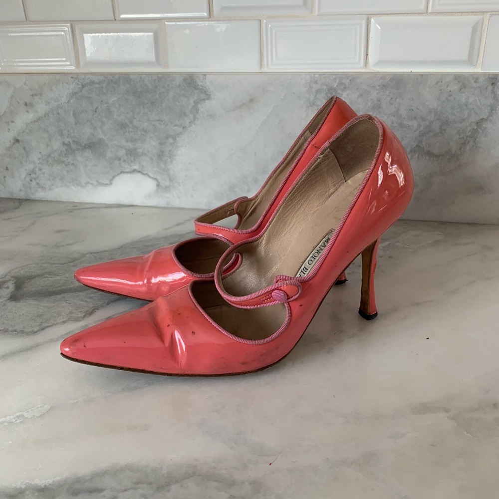 Bubble gum pink patent leather manolo blahnik 38.5